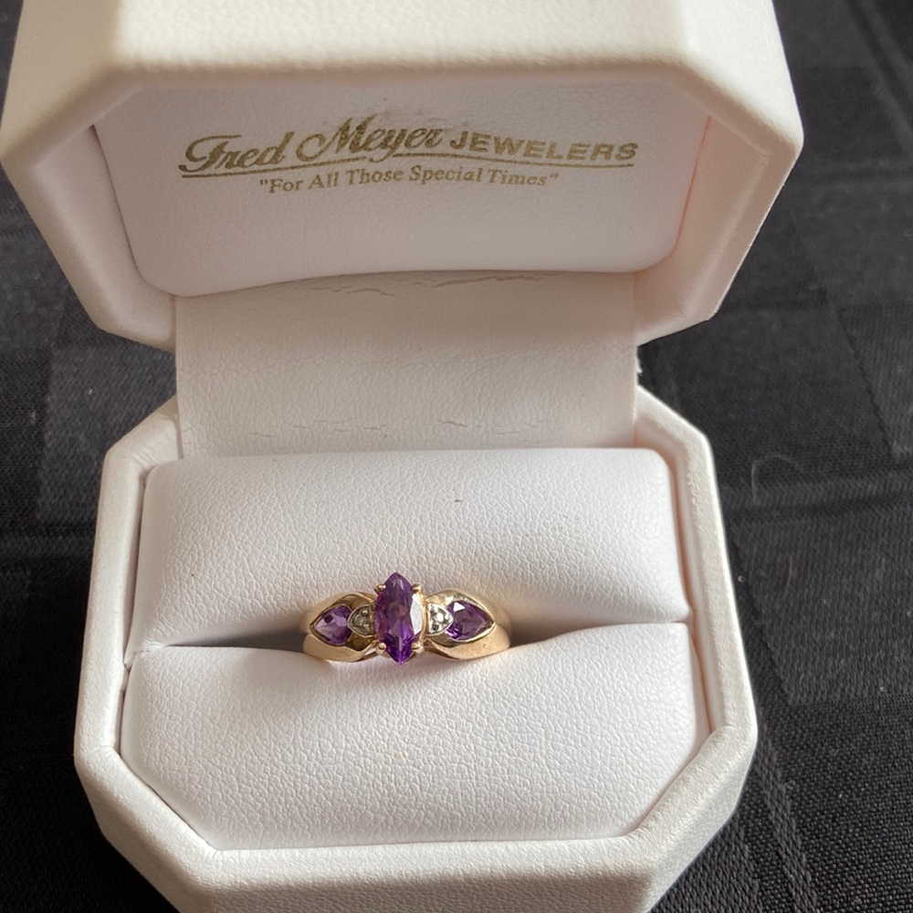 NEW—-Amethyst and Diamond Ring